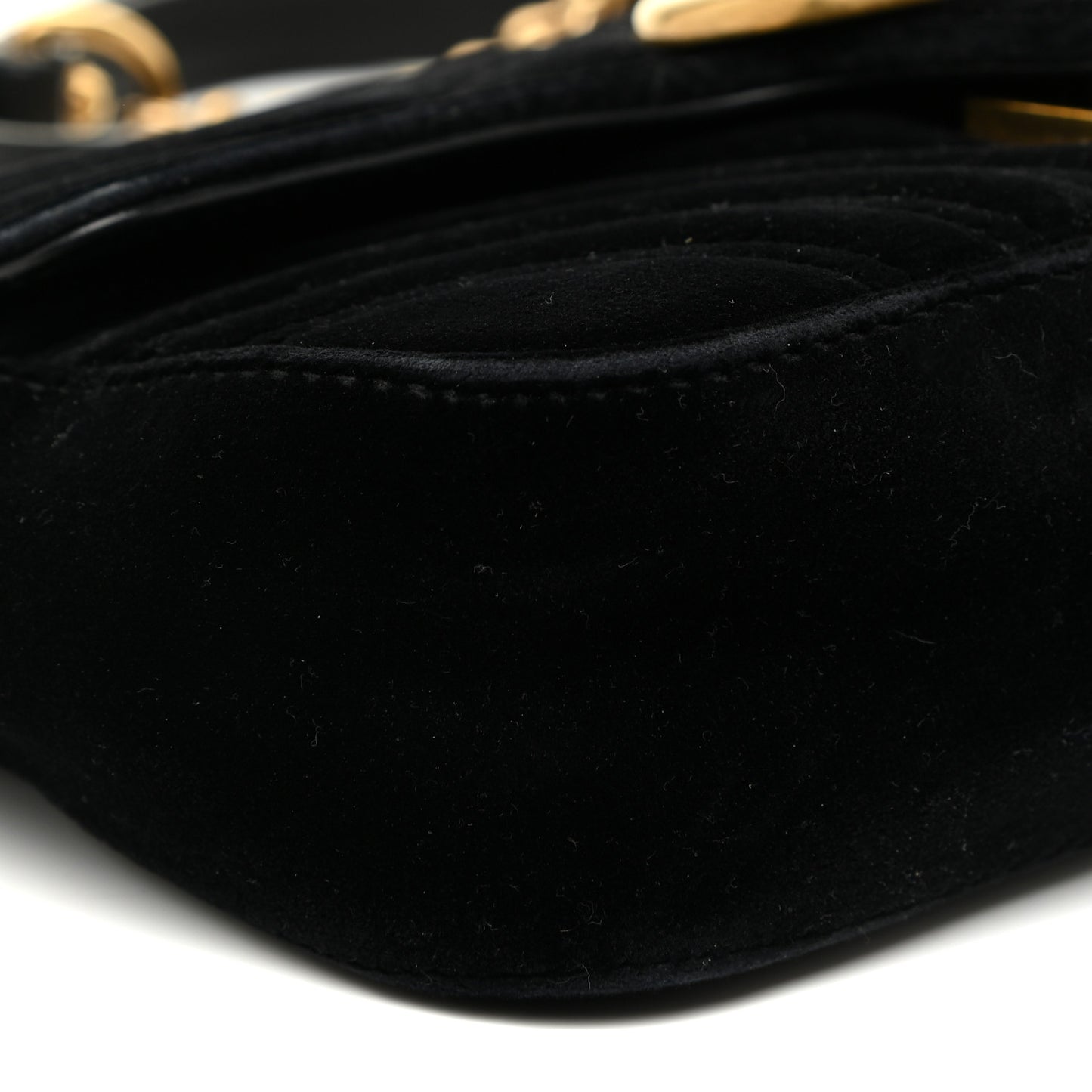 Velvet Matelasse Mini GG Marmont Shoulder Bag Black