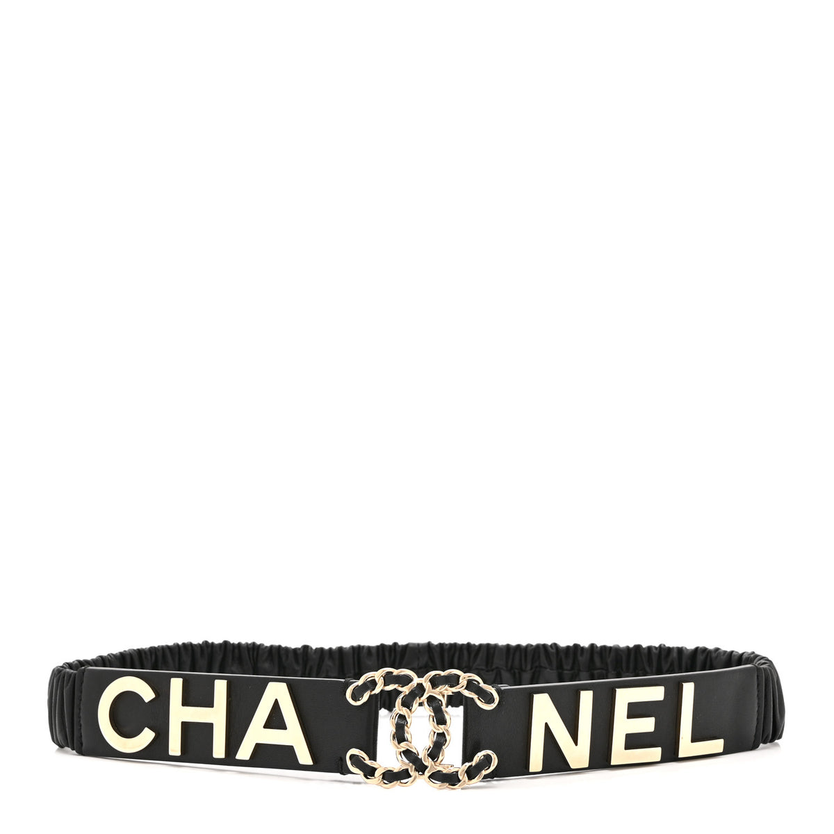 Lambskin Logo Belt 75 30 Black Gold