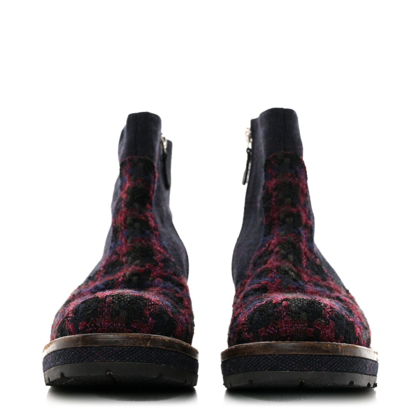 Tweed CC Short Boots 40 Bleu Fonce