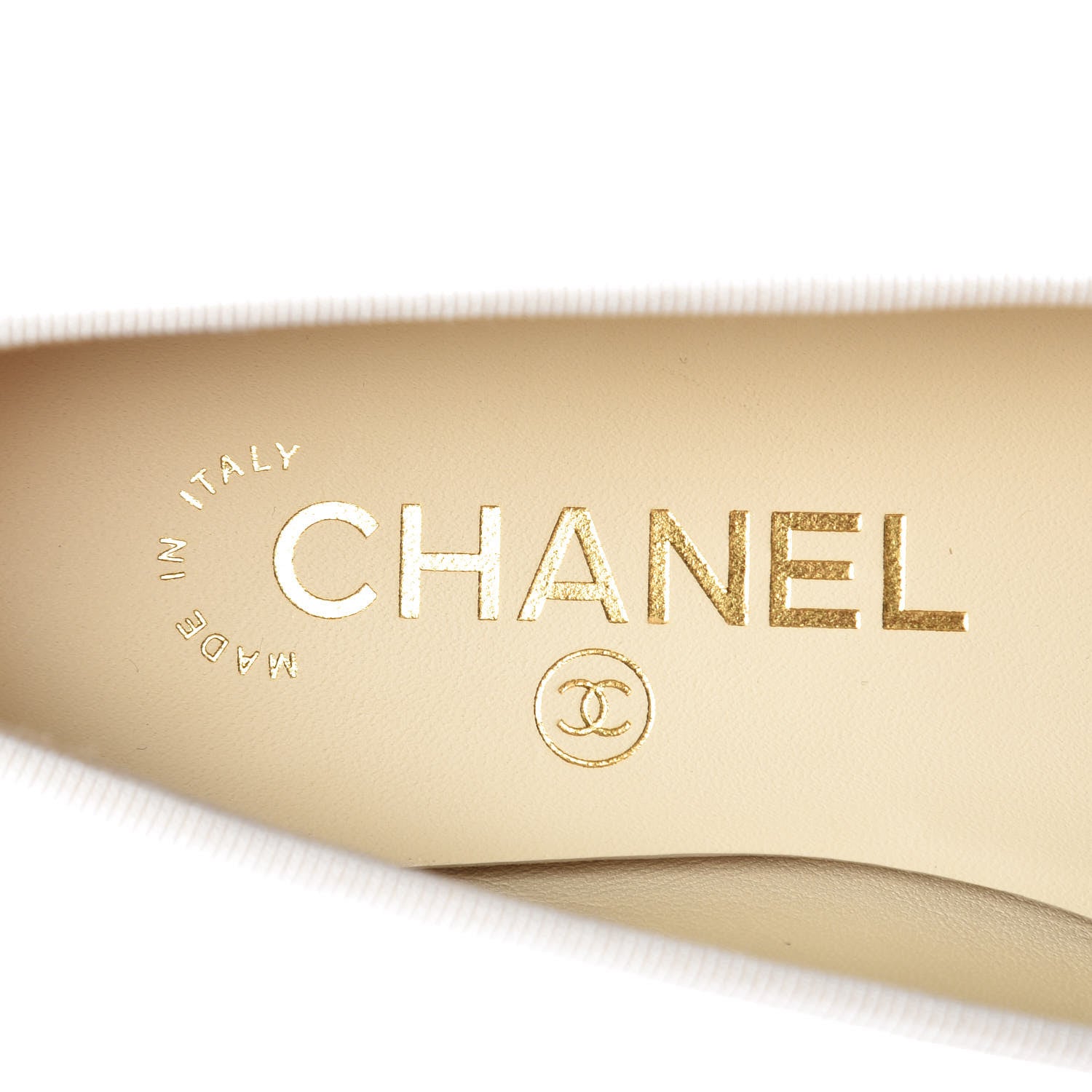 Chanel Patent CC Cap Toe Ballerina Flats 35.5 Beige Black 7 of 9