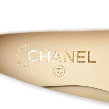 Chanel Patent CC Cap Toe Ballerina Flats 35.5 Beige Black 7 of 9