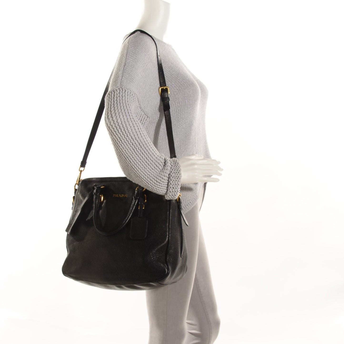 Cervo Deerskin Zip Tote Nero Black