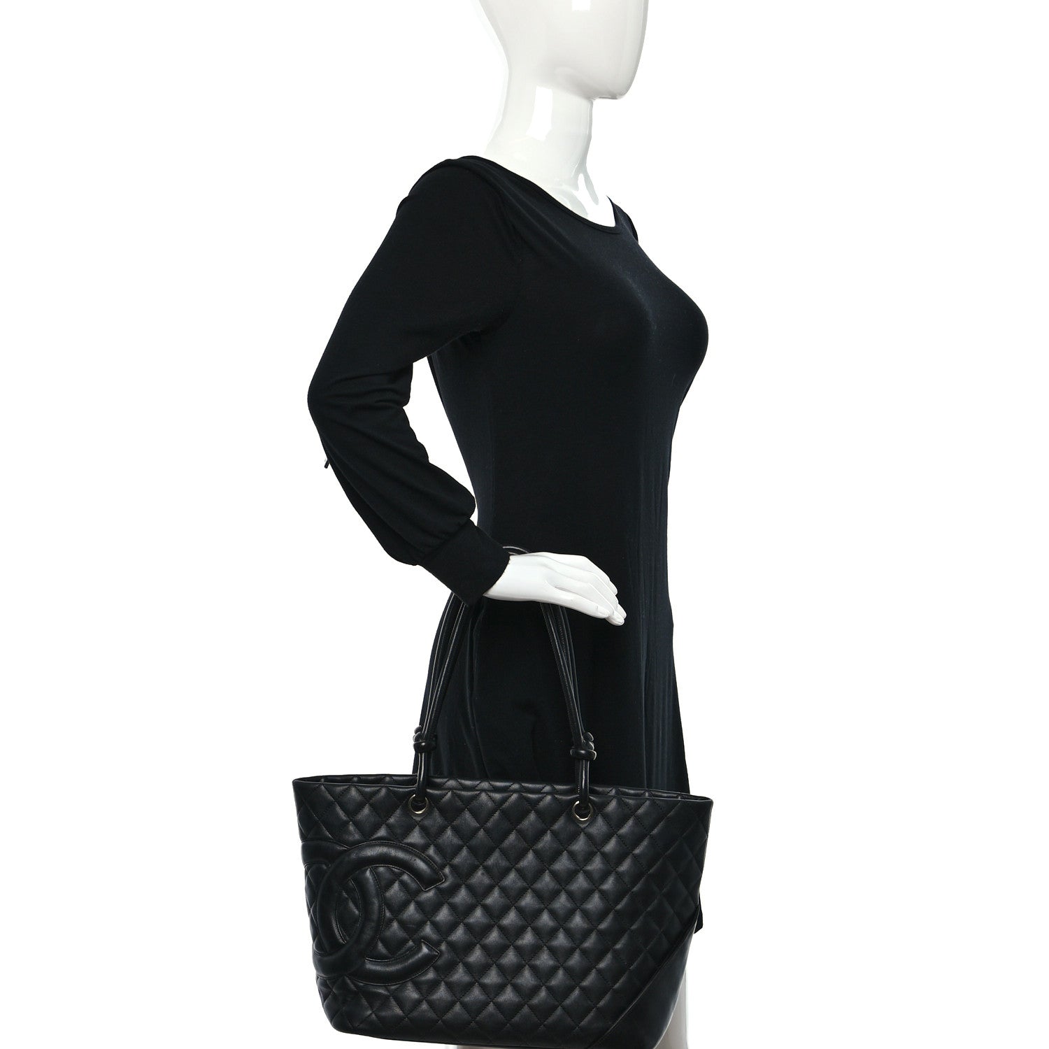 Chanel Calfskin Quilted Large Cambon Tote Black 2 of 9