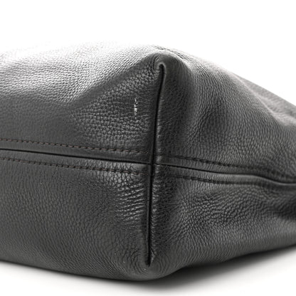Prada Vitello Daino Embossed Logo Hobo Black 9 of 13
