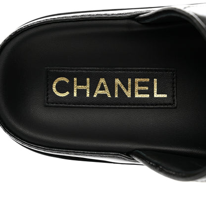 Chanel Lambskin Quilted Velcro Dad Chain CC Slide Sandals 36 Black 7 of 9