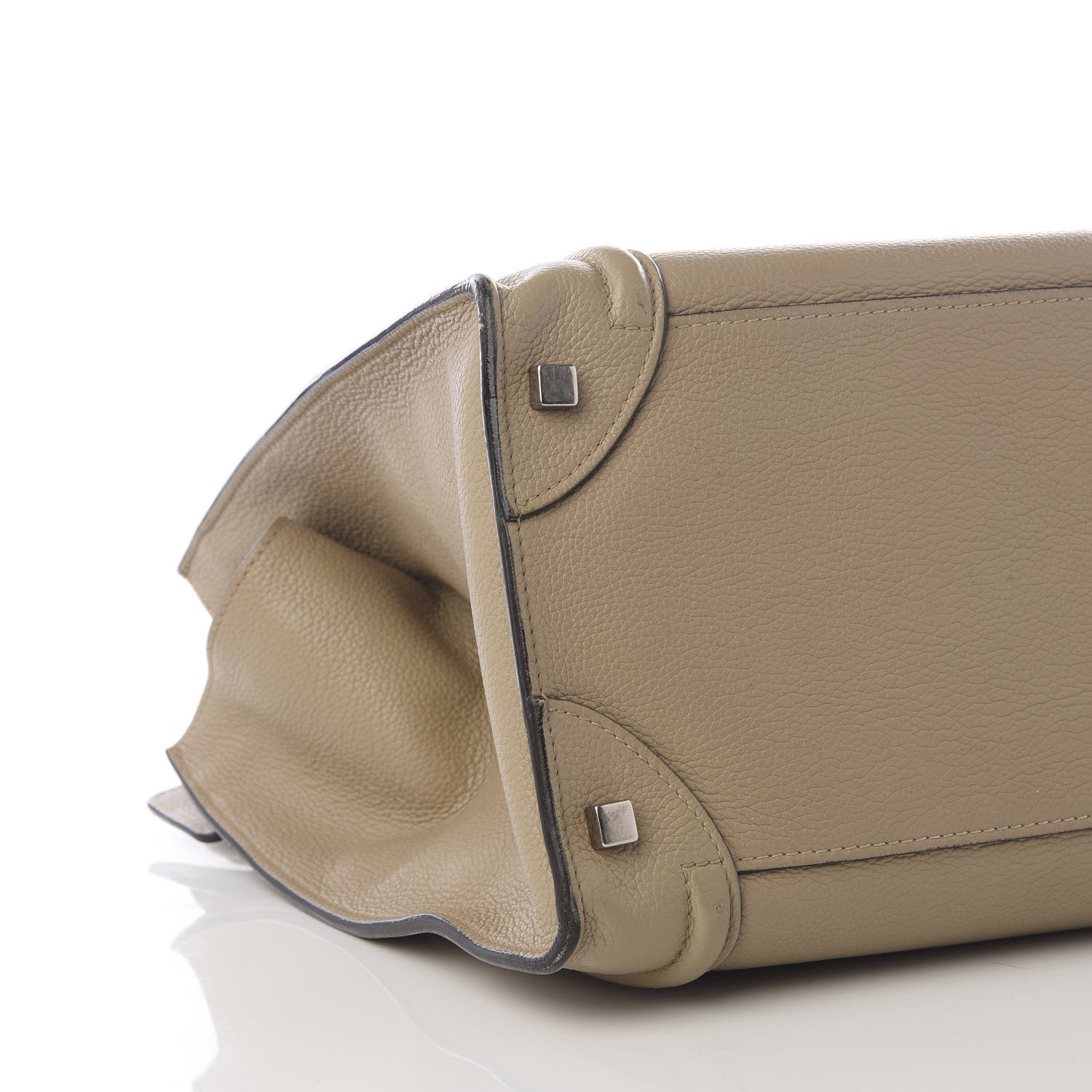 Celine Drummed Calfskin Mini Luggage Taupe 8 of 11