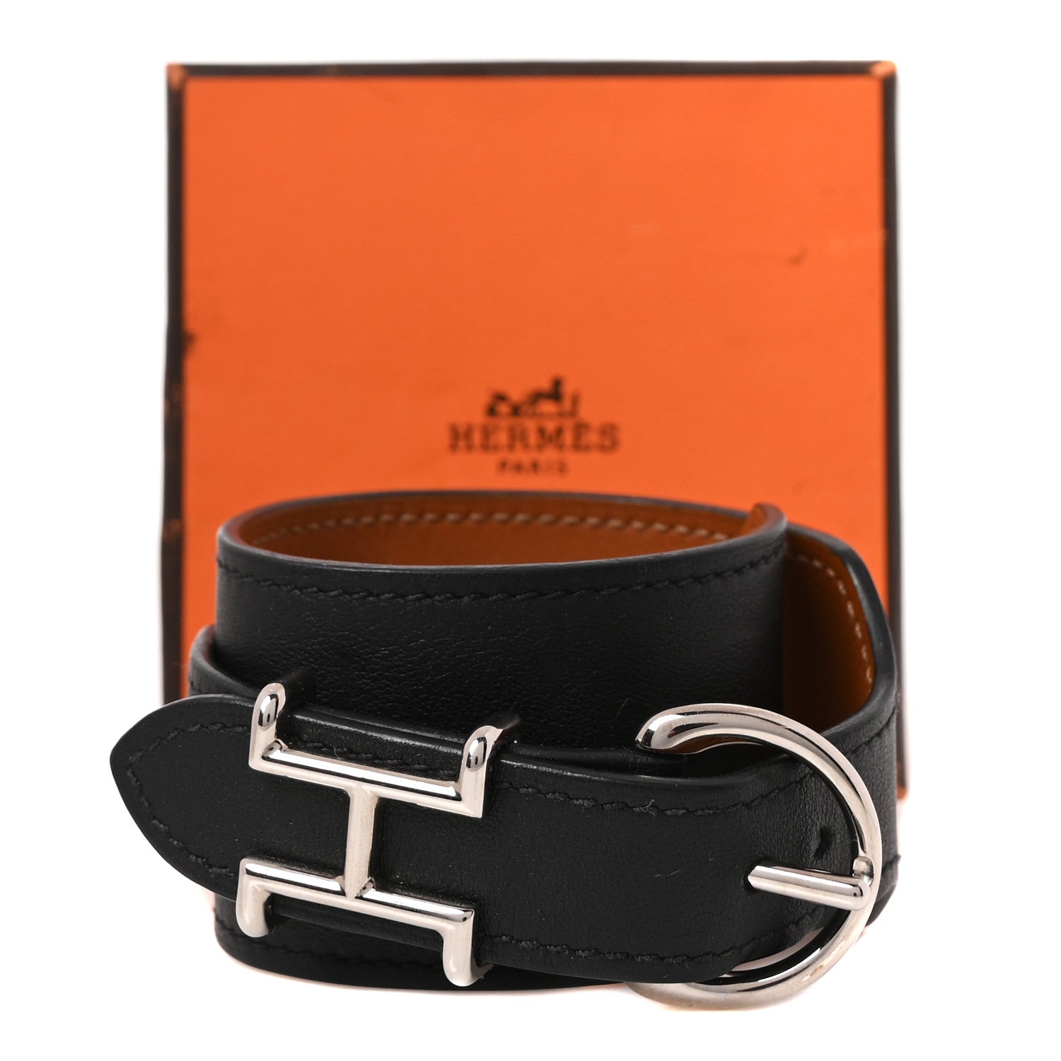Hermes Swift Trench Cuff Bracelet T4 Black 6 of 6