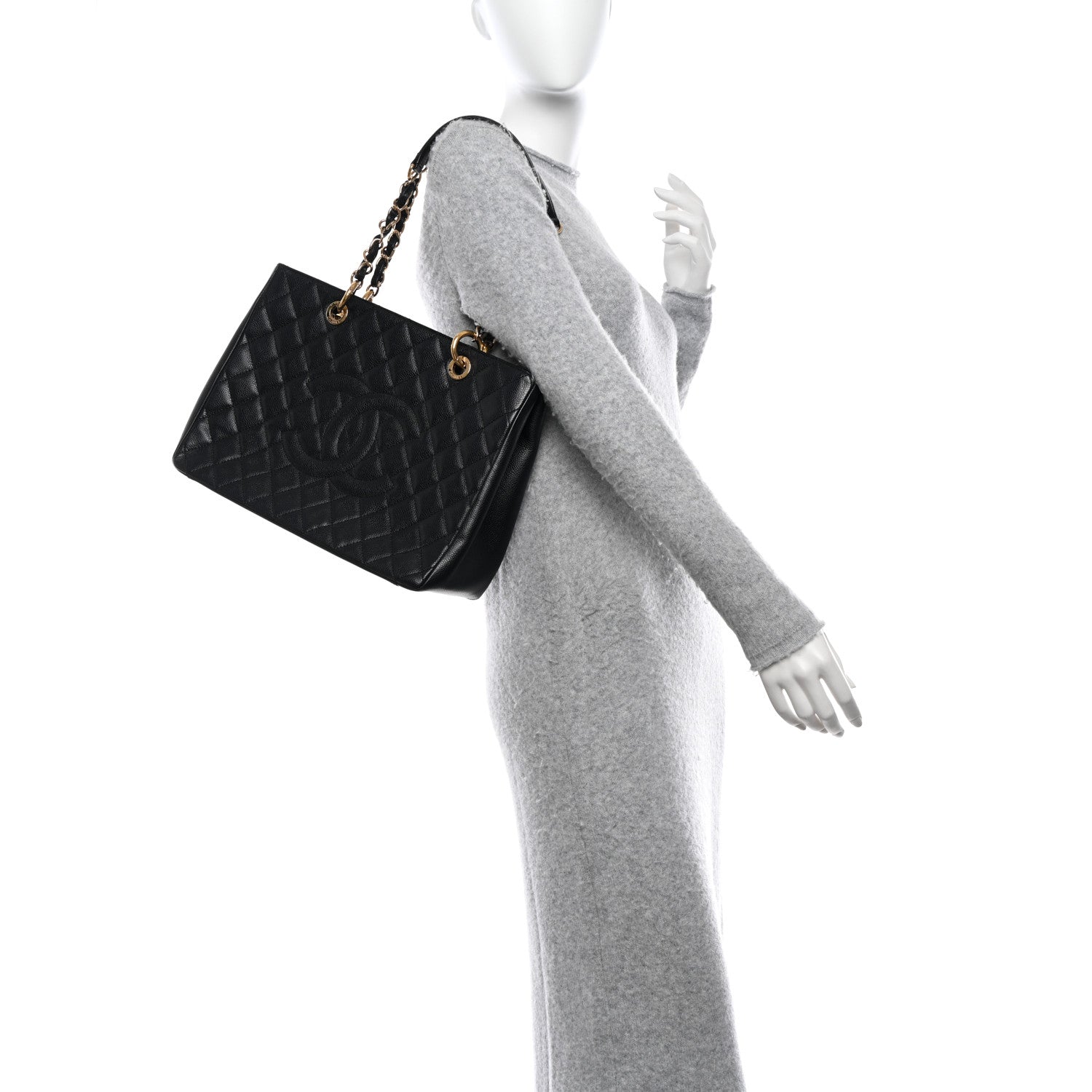 Chanel Caviar Quilted Grand Shopping Tote GST Black 2 of 9