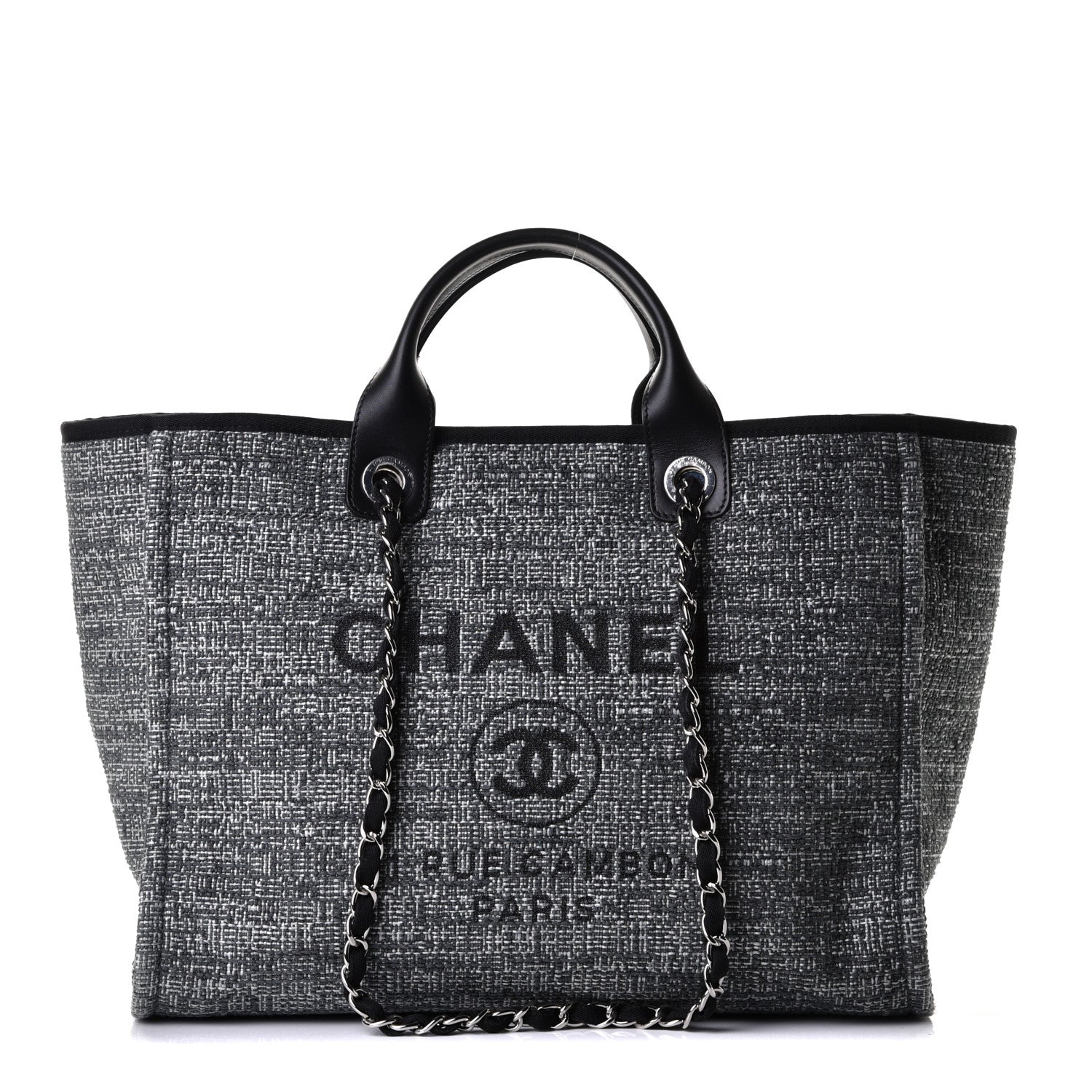 Chanel Canvas Medium Deauville Tote Charcoal 1 of 5