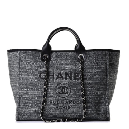 Chanel Canvas Medium Deauville Tote Charcoal 1 of 5