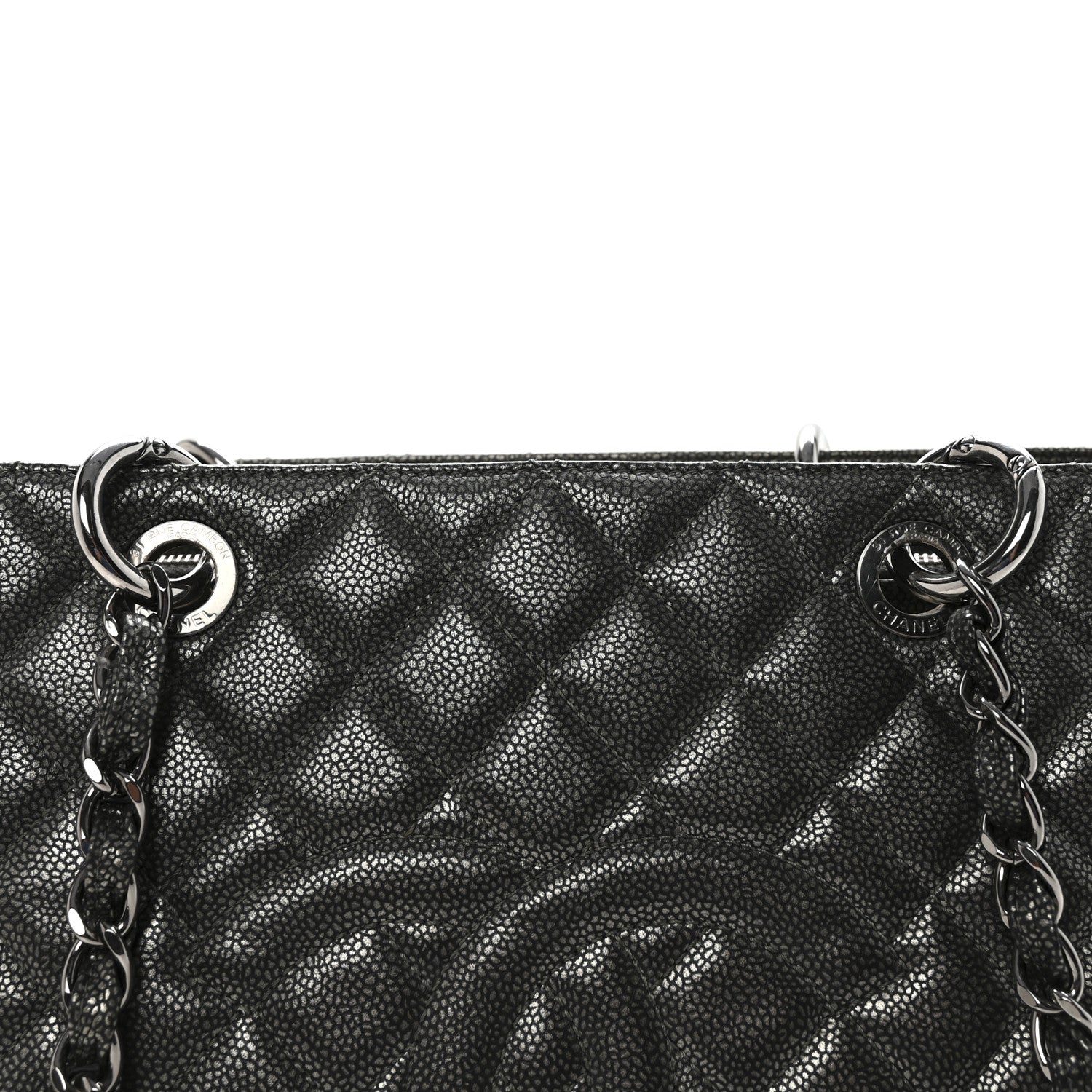 Chanel Caviar Quilted Grand Shopping Tote GST Dark Silver 7 of 9