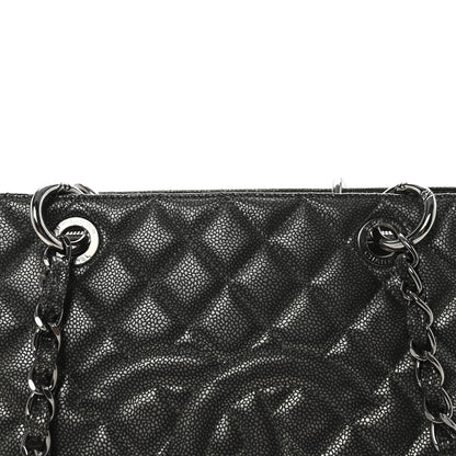 Chanel Caviar Quilted Grand Shopping Tote GST Dark Silver 7 of 9