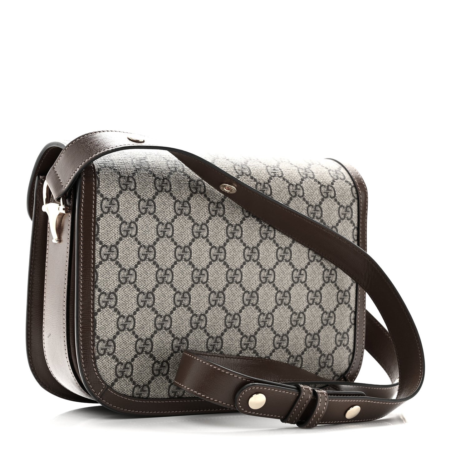 GG Supreme Monogram Horsebit 1955 Shoulder Bag Beige Brown Sugar