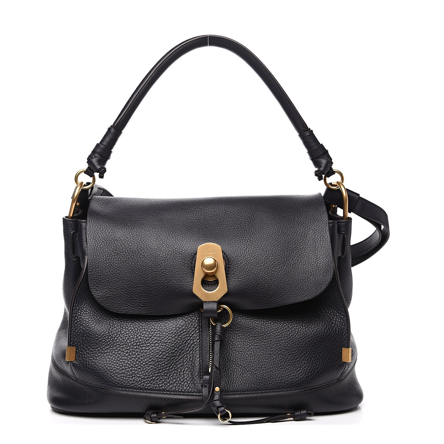Chloe Calfskin Medium Owen Flap Bag Full Blue 1 of 9