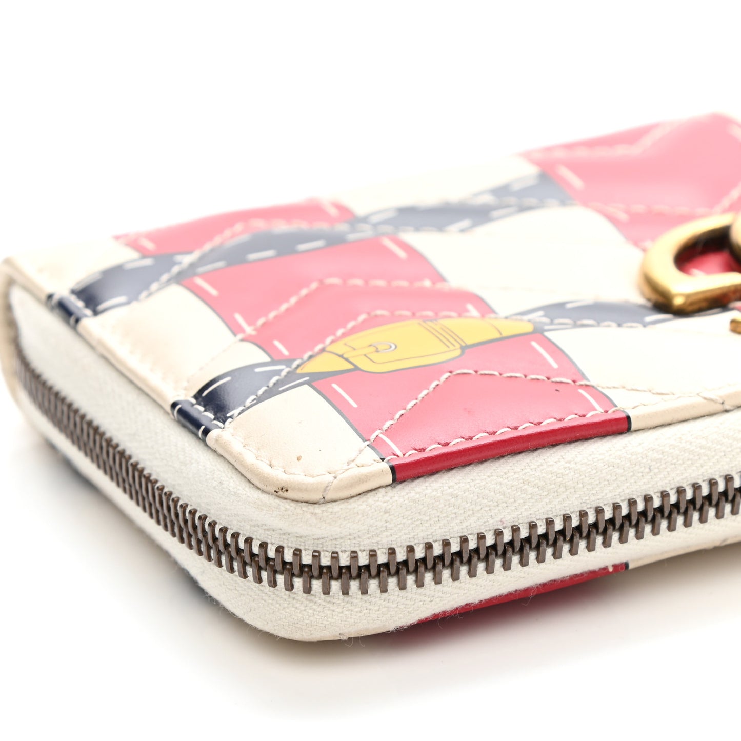 Calfskin Matelasse Trompe L'Oeil Print GG Marmont Zip Around Wallet
