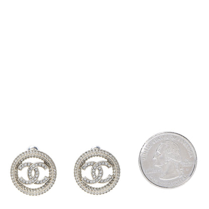 Chanel Crystal CC Vendome Round Earrings Gold 2 of 5