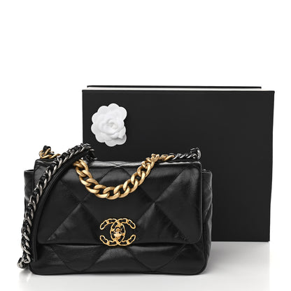 Chanel Shiny Goatskin Quilted Medium Chanel 19 Flap Black 11 of 11