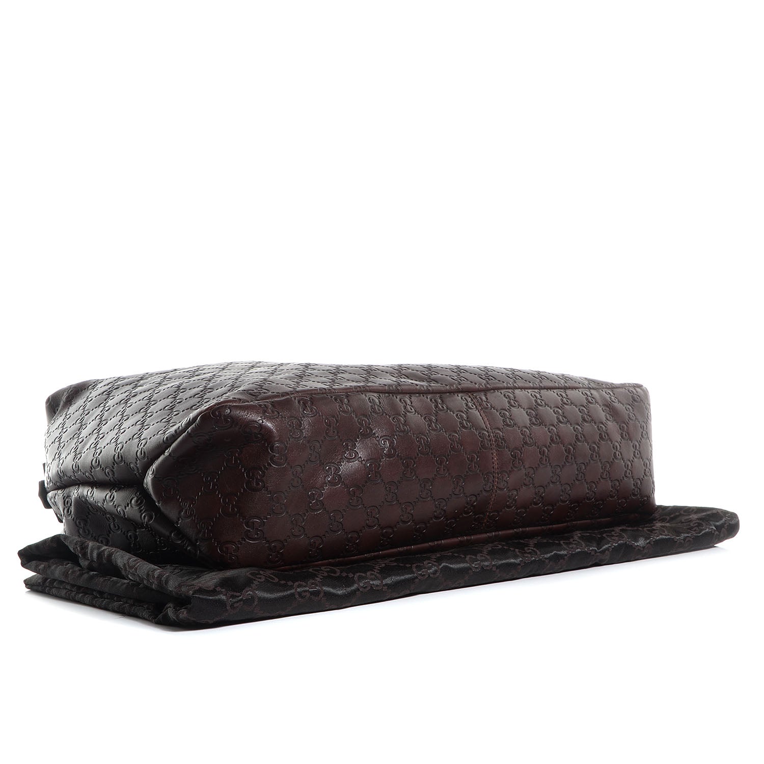 Gucci Guccissima Large Horsebit Chain Hobo Chocolate Brown 4 of 8