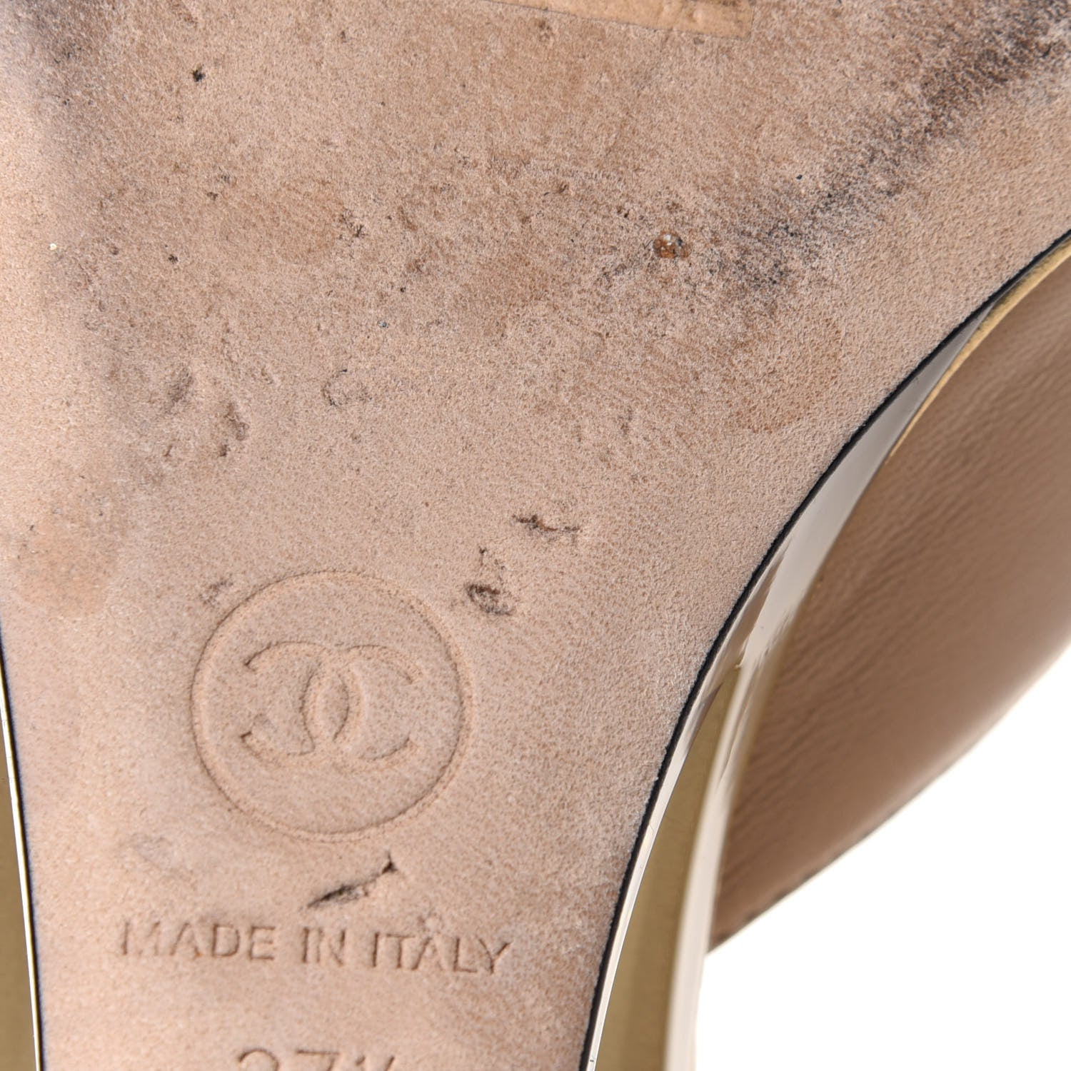 Chanel Lambskin Lucite CC Wedge Mules 37.5 Beige 11 of 17