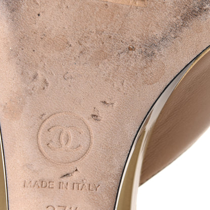 Chanel Lambskin Lucite CC Wedge Mules 37.5 Beige 11 of 17