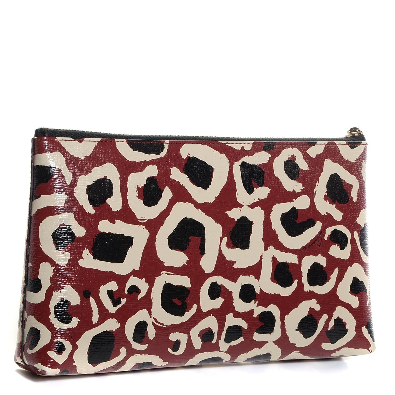 Gucci Leopard Print Leather Large Pouch 3 of 8