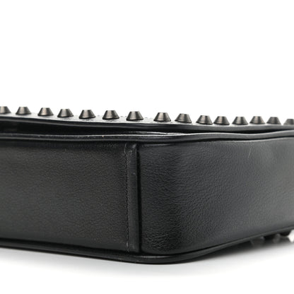 Prada Glace Calfskin Studded Crossbody Grey Black 6 of 13