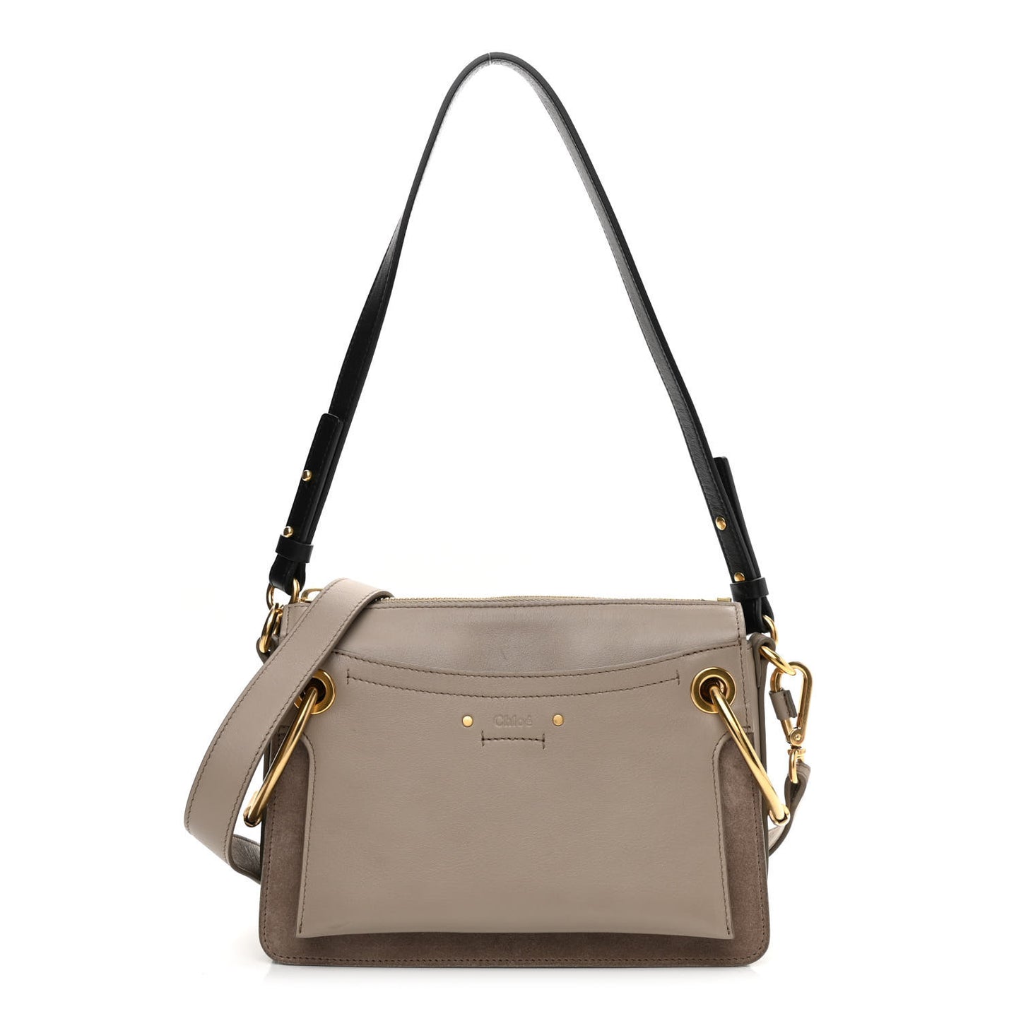 Calfskin Suede Small Roy Bag Motty Grey