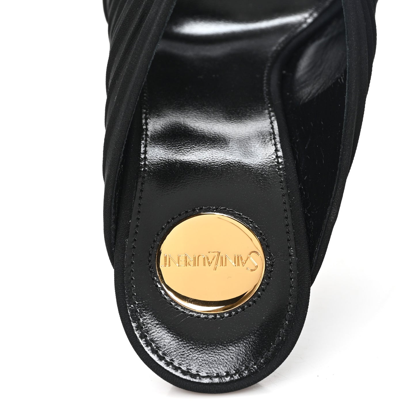 Crepe Satin Crystal Emilie 110 Sandals 37 Black