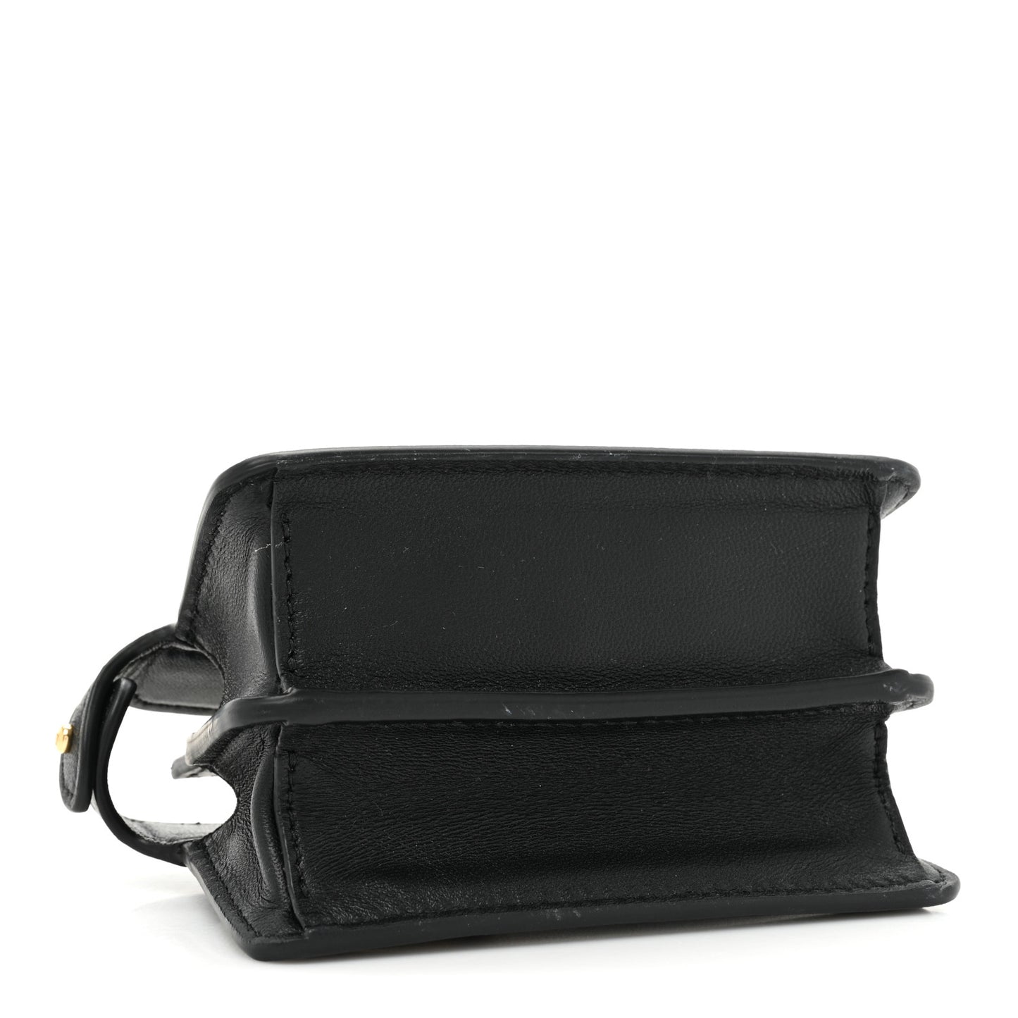 Shiny Nappa Nano Peekaboo Maxi Handle Satchel Black