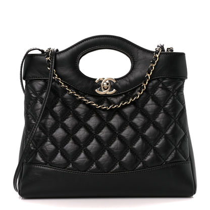 Chanel Aged Calfskin Quilted Mini 31 Shopping Bag Black 1 of 11