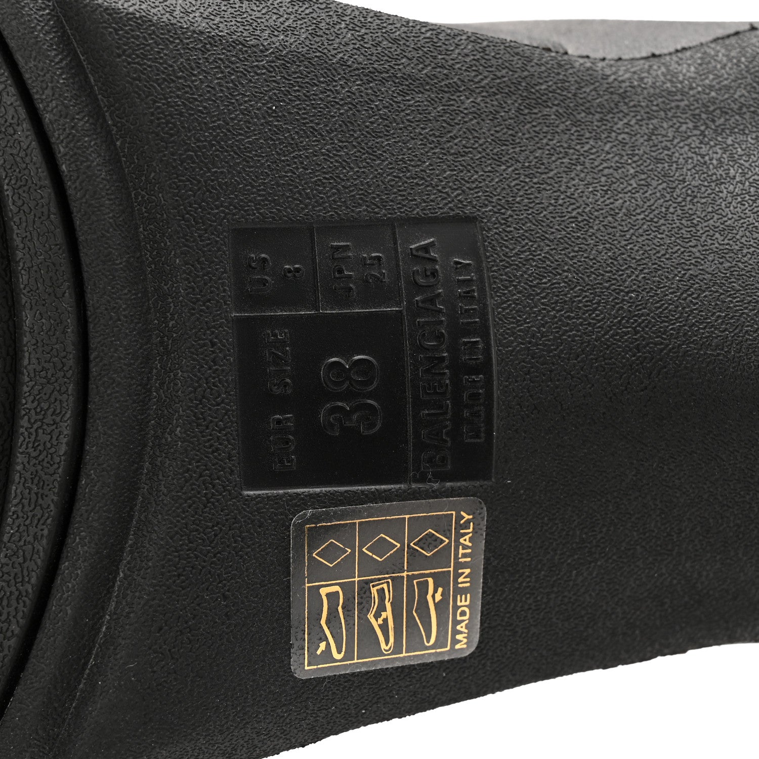 Balenciaga Rubber Womens Mold Slide Sandals 38 Black 1879132
