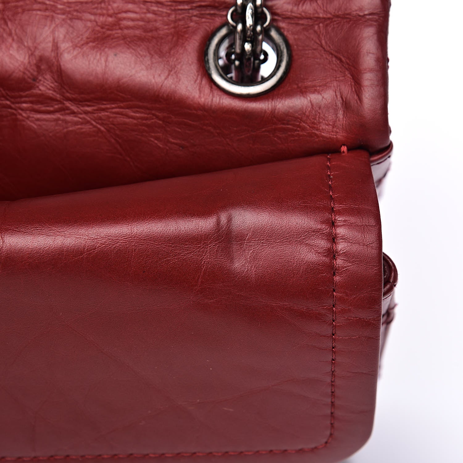 Chanel Aged Calfskin Quilted 2.55 Reissue 226 Flap Red 11 of 15