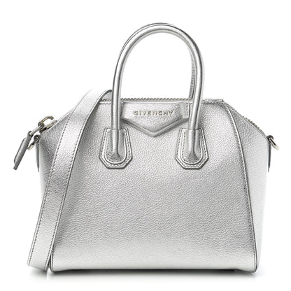 Givenchy Metallic Sugar Goatskin Mini Antigona Silver 1 of 10