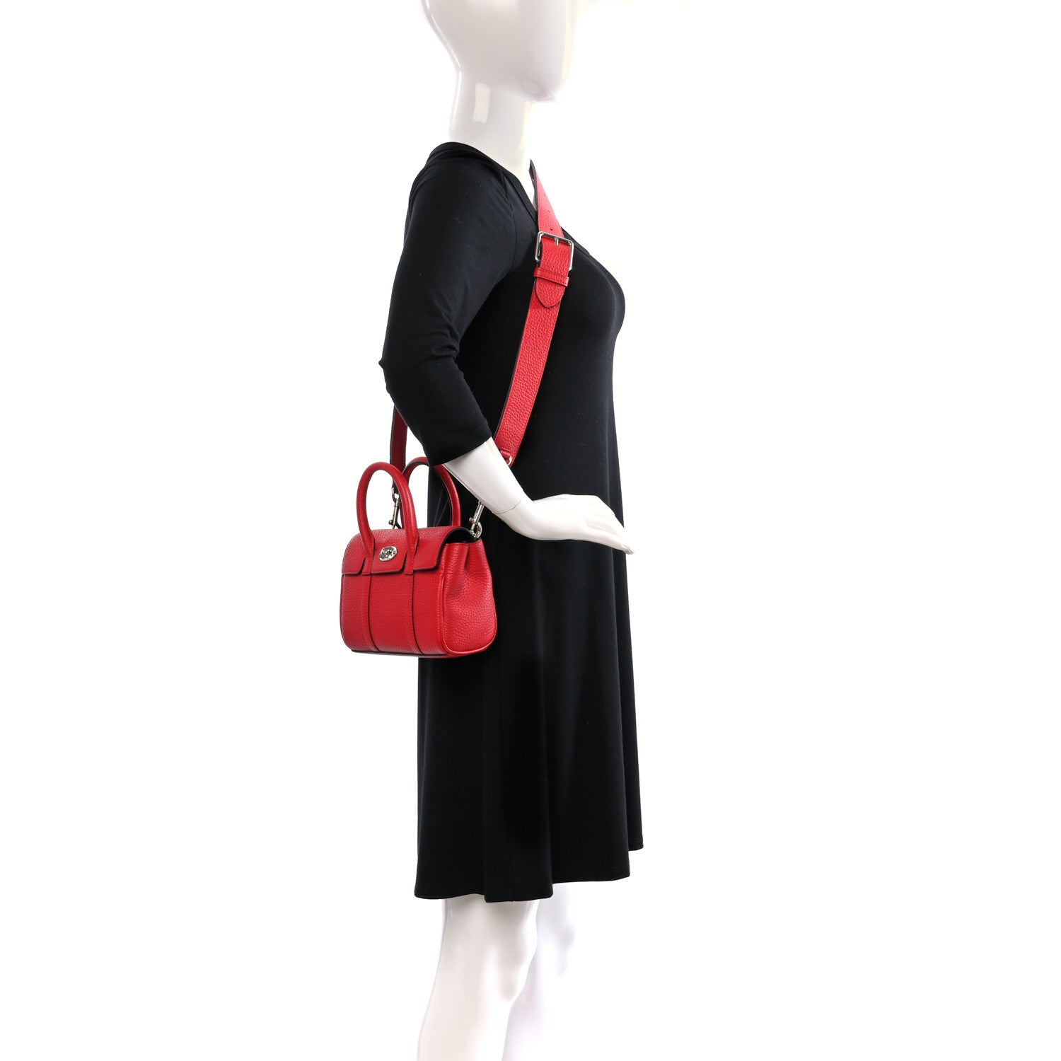 Mulberry Heavy Grain Mini Bayswater Lancaster Red 2 of 8