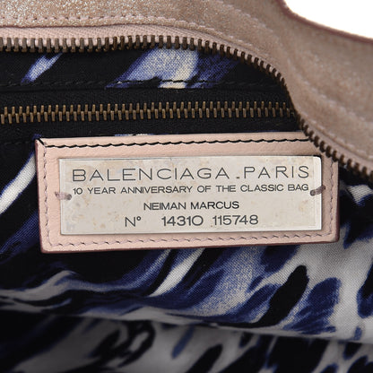 Balenciaga Metallic Craquele Calfskin Classic Hardware City Bois de Rose 6 of 17