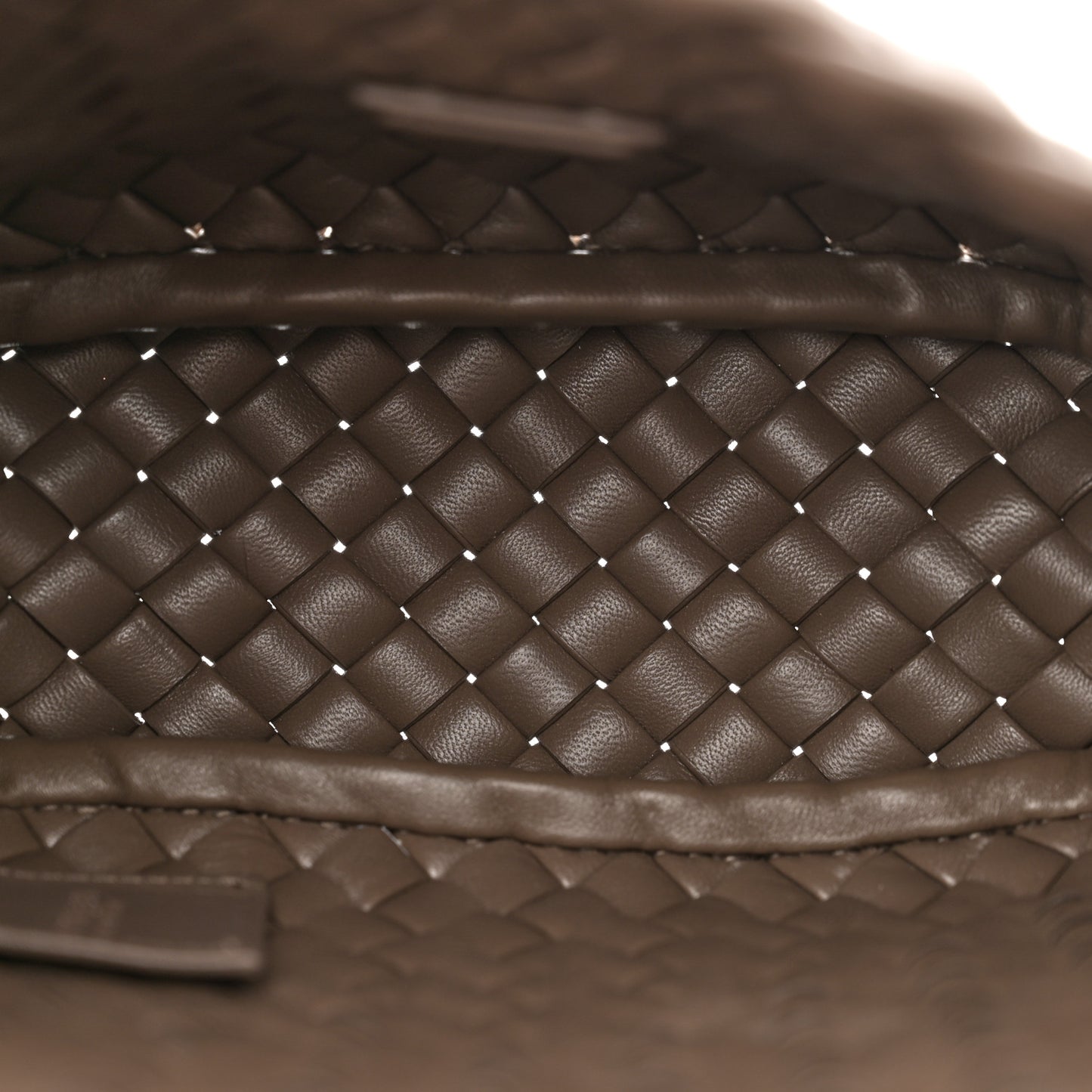 Nappa Intreccio Mini Cobble Shoulder Bag Taupe Grey