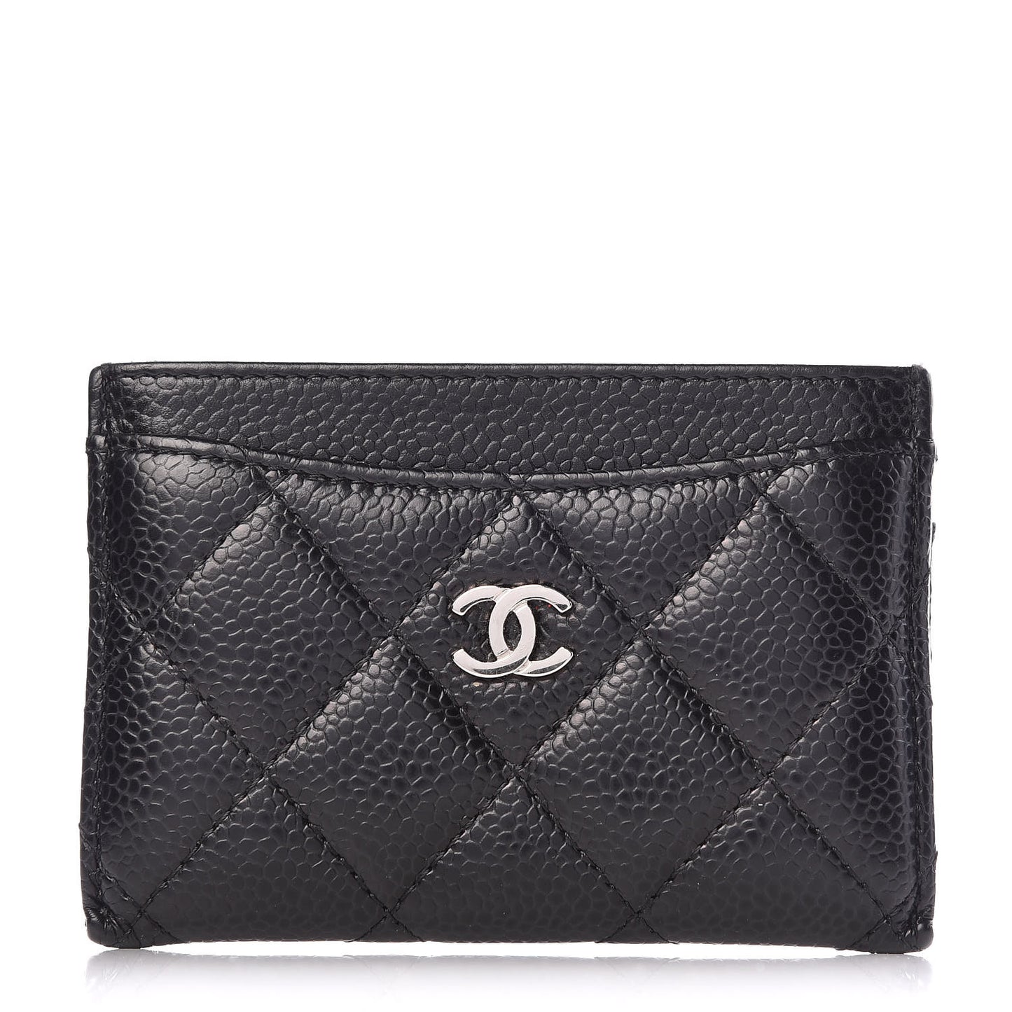 Caviar Quilted Card Holder Black
