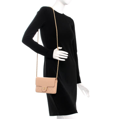 Chanel Calfskin Quilted Archi Chic Wallet On Chain WOC Beige 2 of 8