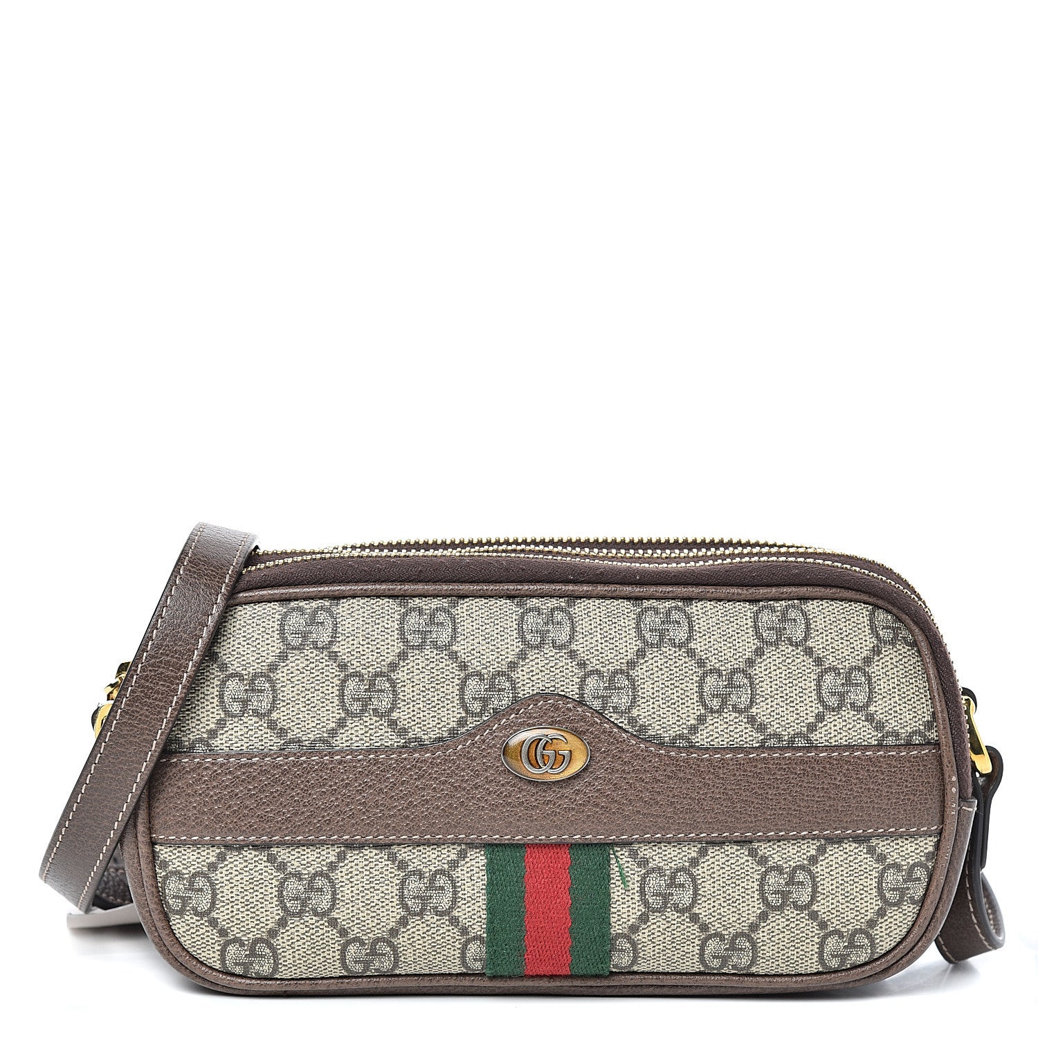 Gucci GG Supreme Monogram Web Mini Ophidia GG Bag Brown 1 of 14