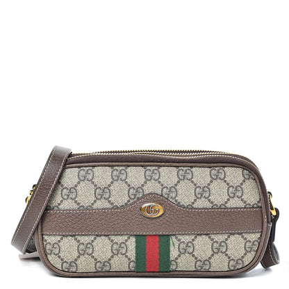 Gucci GG Supreme Monogram Web Mini Ophidia GG Bag Brown 1 of 14
