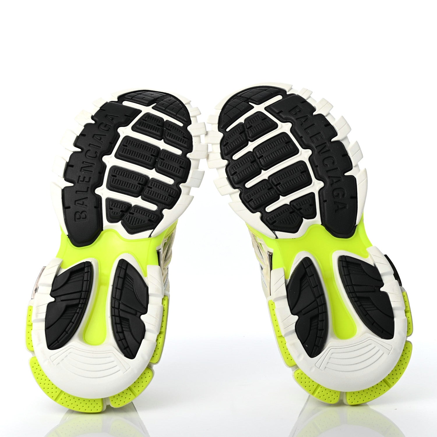 Balenciaga Rubber Mesh Bi-Color Womens Track.2 Open Sneakers 38 White Fluo Yellow 5 of 7
