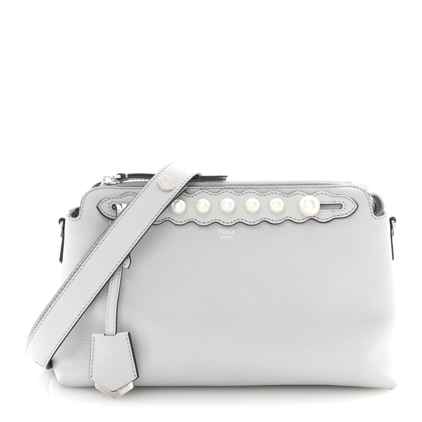 Vitello Dolce Pearl Scalloped Medium By The Way Boston Bag Grigio Perla