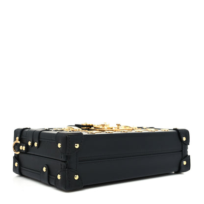 Louis Vuitton Calfskin Metal Monogram Petite Malle Black 4 of 11
