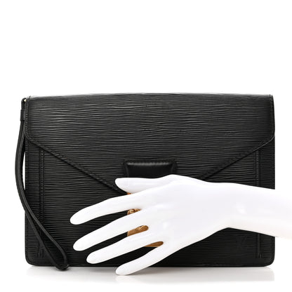 Louis Vuitton Epi Pochette Sellier Dragonne Clutch Black 2 of 15