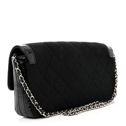 Chanel Jersey Patent Quilted 2.55 Reissue East West Flap Black 3 of 13