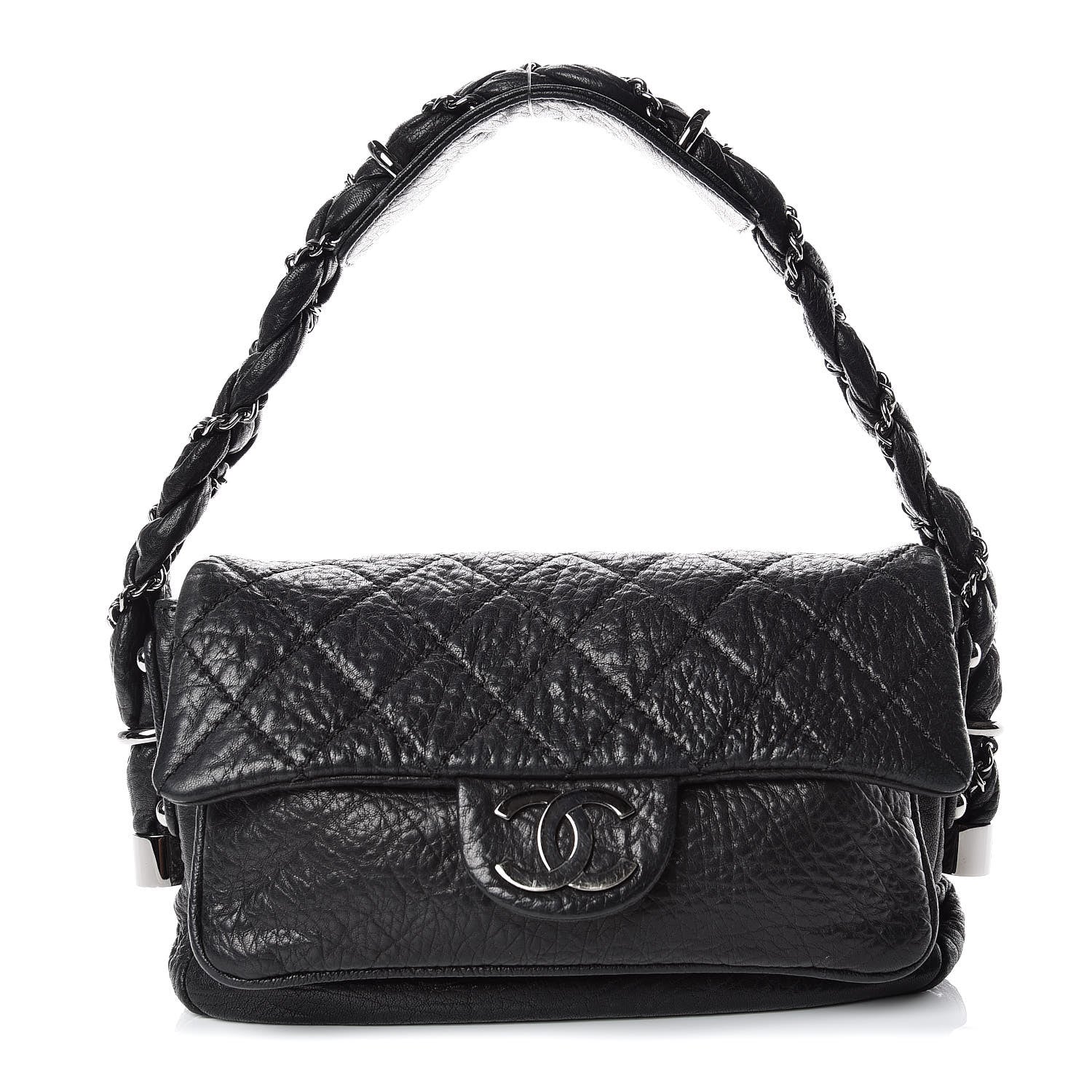 Chanel Distressed Lambskin Small Lady Braid Flap Black 1 of 13