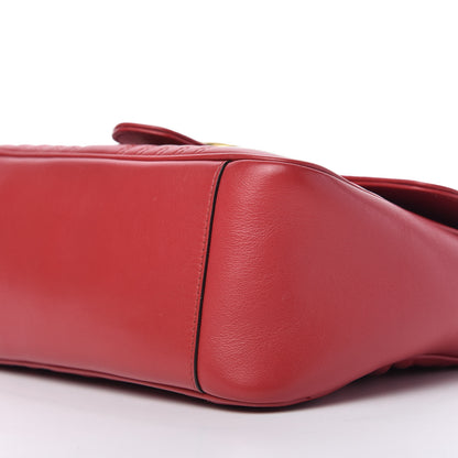 Gucci Calfskin Matelasse Small GG Marmont Top Handle Shoulder Bag Hibiscus Red 7 of 10
