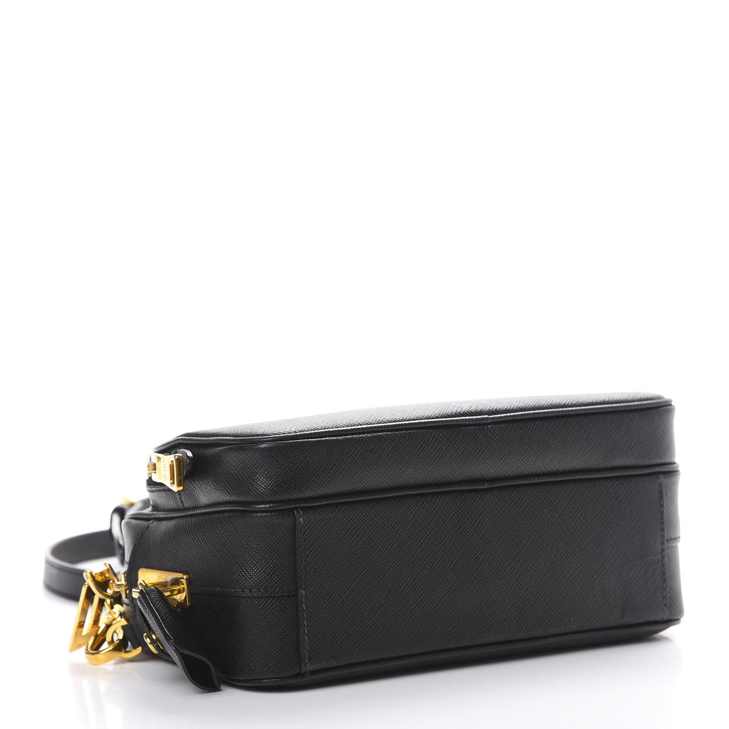 Saffiano Lux Camera Case Crossbody Bag Black