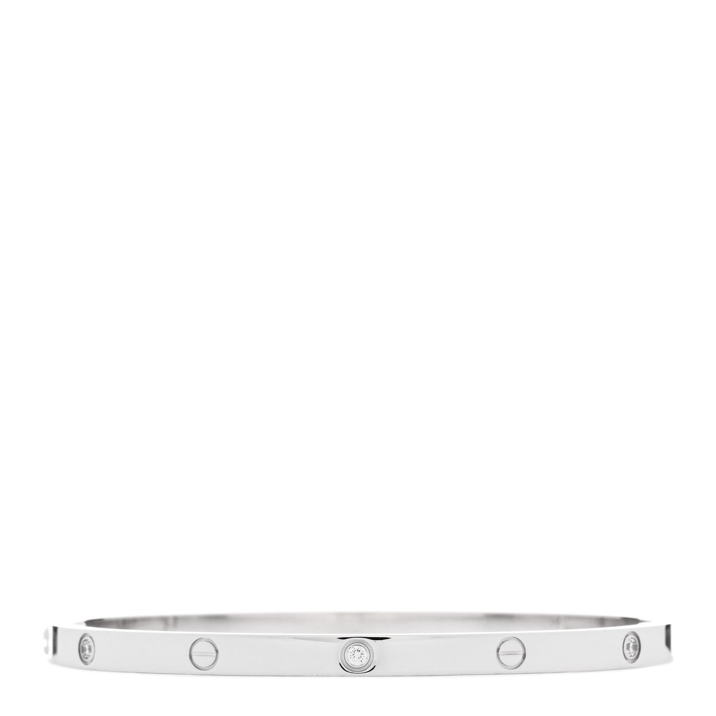 18K White Gold 6 Diamond Small LOVE Bracelet 16