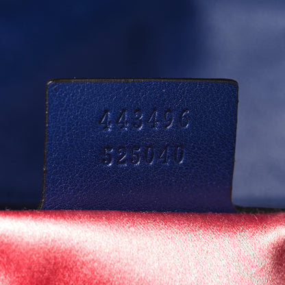 Gucci Velvet Matelasse Modern Embroidered Medium GG Marmont Shoulder Bag Cobalt 6 of 8
